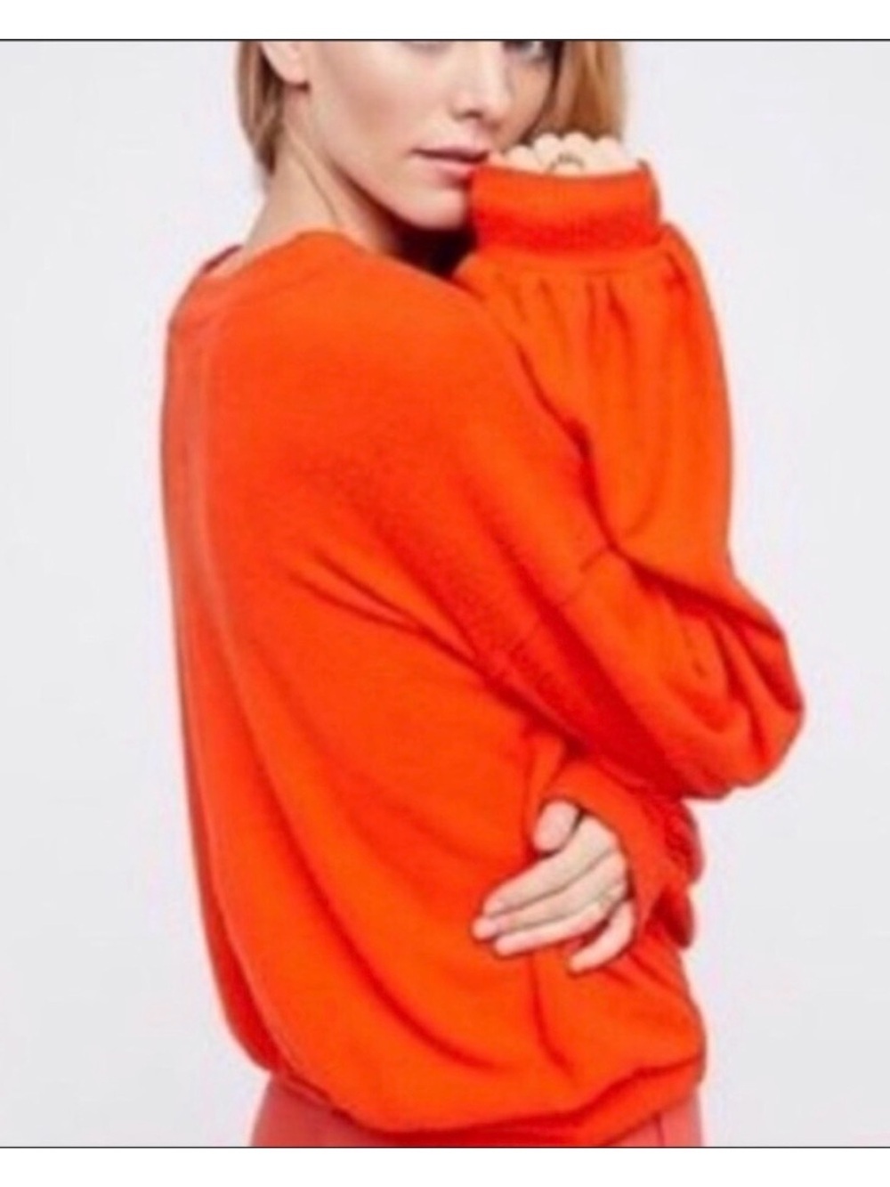 Free People Beach TGIF Balloon Sleeves Pullover Sweater XS